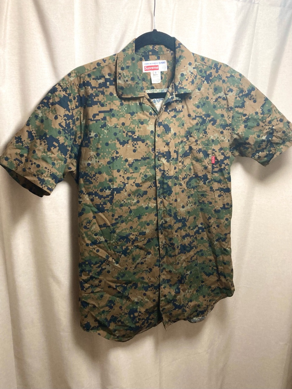 Supreme X Comme des Garcons SS13 CDG Digi Camo Camp Collar Button Down S/S Shirt